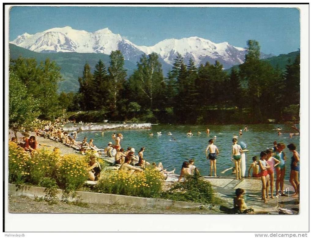 CP 1966 SALLANCHES - LA PLAGE - La Piscine Pour Enfants Et Le Mont Blanc - Les Lacs De La CAVETTAZ - Sallanches