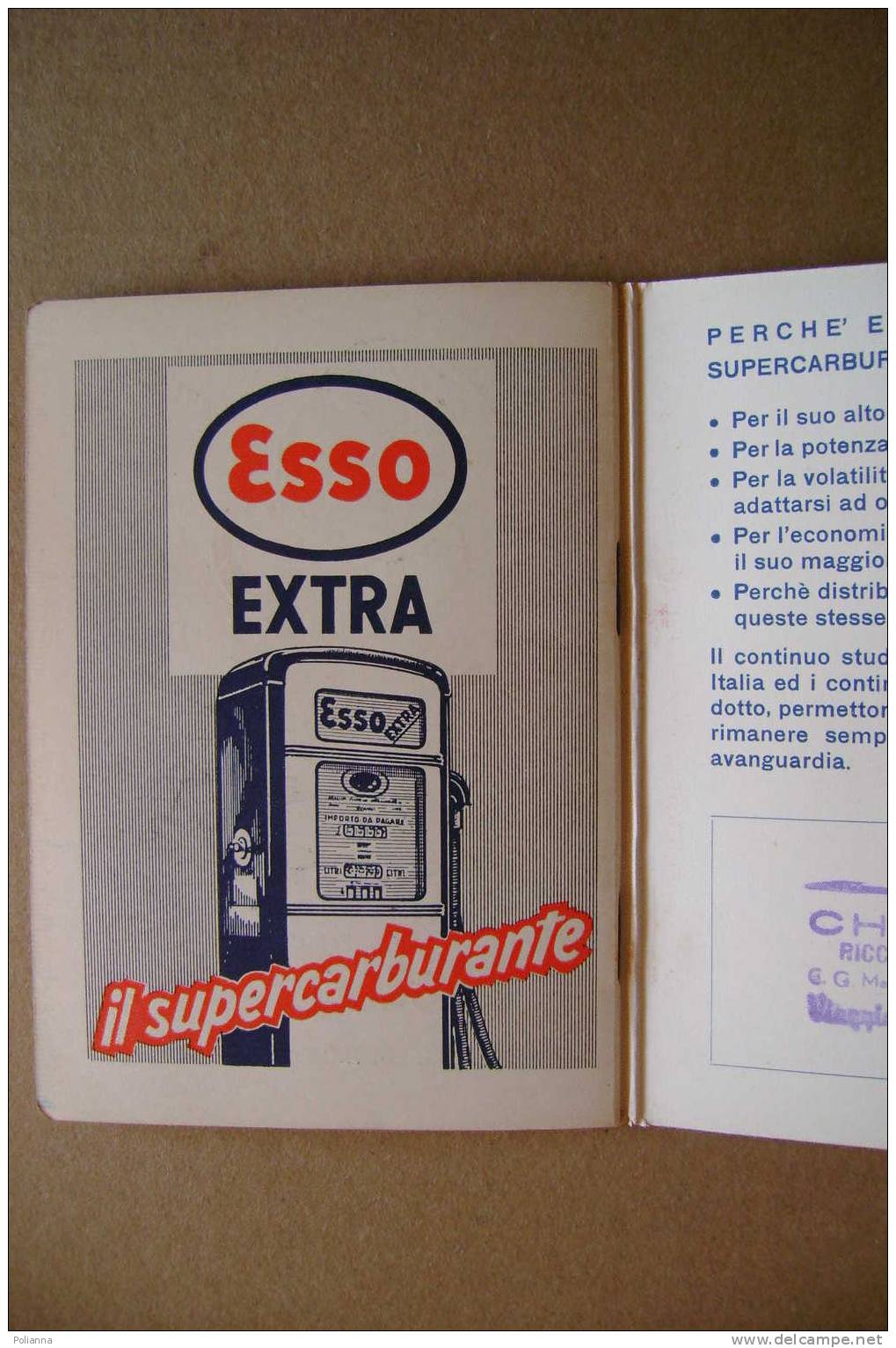 PAH/43 DIARIO Di BORDO Chiosco - Distributore Pompa Benzina Esso Anni´60/AUTOMOBILI - Andere & Zonder Classificatie