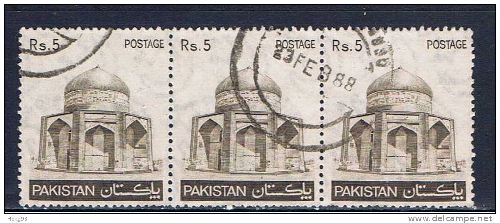 PK Pakistan 1979 Mi 509 Tempel (Dreierstreifen) - Pakistan