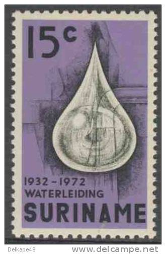 Suriname 1972 Mi 616 ** Drop Of Water - 40th Ann. Surinam Waterworks / Wassertropfen / Waterleiding 1932-1972 - Andere & Zonder Classificatie