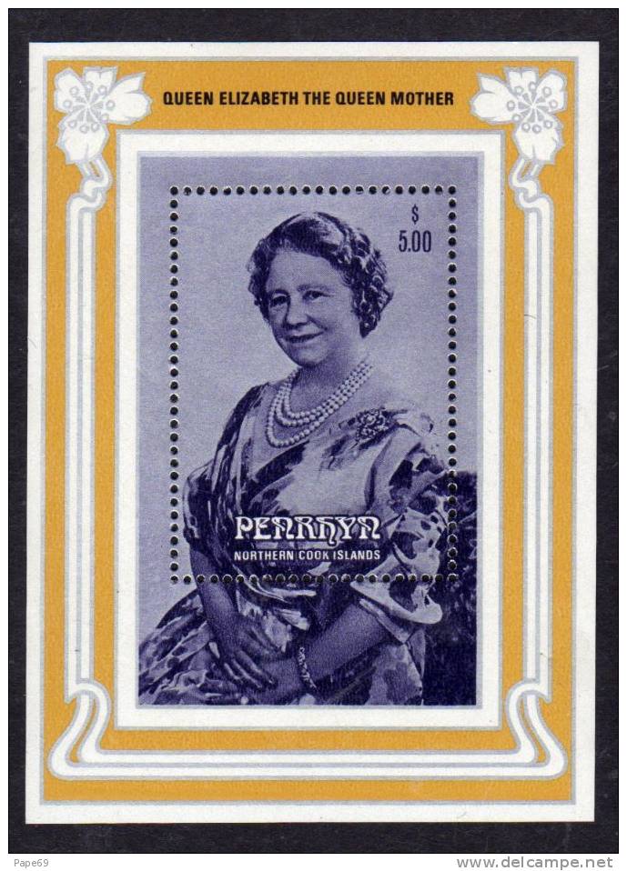 Penrhyn B. F.  N° 65  XX 85ème Anniversaire De La Reine-mère Elisabeth  Le  BF Sans Charnière TB - Penrhyn