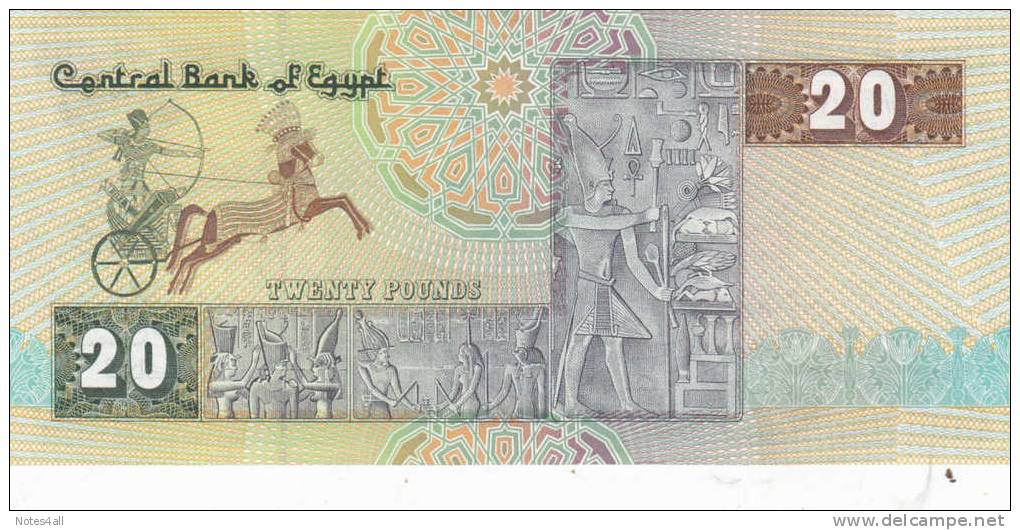 EGYPT 20 POUNDS EGP 1987 P-52b SIG/ SALAH HAMED #18 UNC TST#1 */* - Egypt