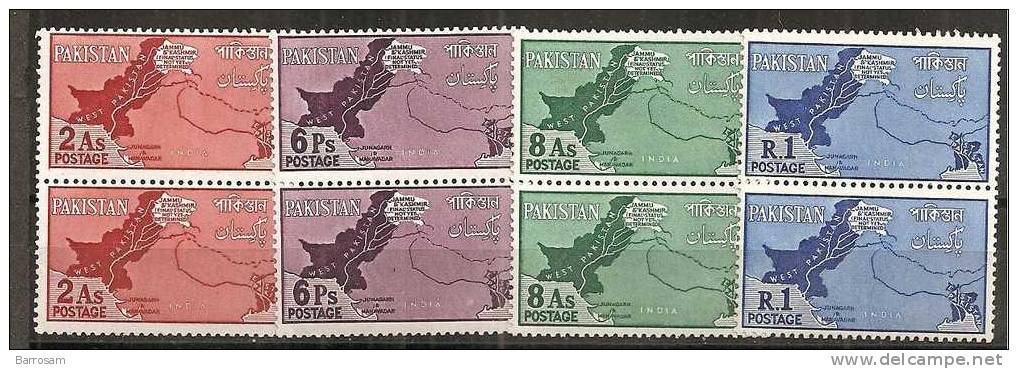 Pakistan1960: Michel108-111pair Mnh** - Pakistan