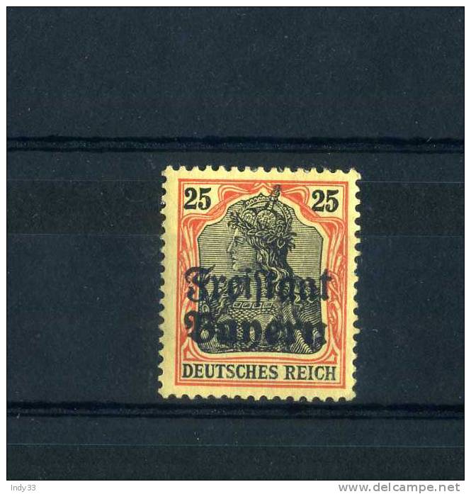 - ALLEMAGNE BAVIERE 1919 .  NEUF SANS CHARNIERE TRACES DE COLLAGE AU DOS - Mint