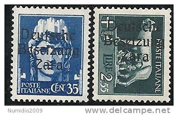 1943 ZARA 35 CENT E 2,55 LIRE CERTIFICATO DIENA  MNH ** - Duitse Bez.: Zara