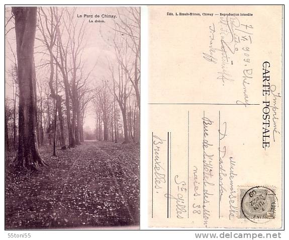 CHIMAY La Parc   Old Card – Circulées /travel – 1909 - Otros & Sin Clasificación