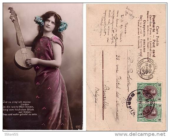 FEMME / Woman / Frauen   Old Post Card –  Circulées /travel        1908 - Women