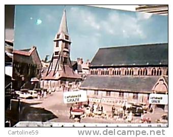 FRANCE  HONFLEUR - Eglise Et Petit Marché Aux Fleurs Et Légumes .AUTO CAR Animée -N1965 DC3422 - Honfleur