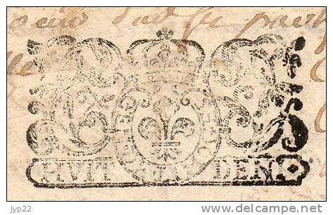 Vieux Papier Parchemin Manuscrit à Déchiffrer Daté Du 10 Juillet 1712 - Au Dos = Cachet Généralité De Limoges 8 Deniers - Cachets Généralité