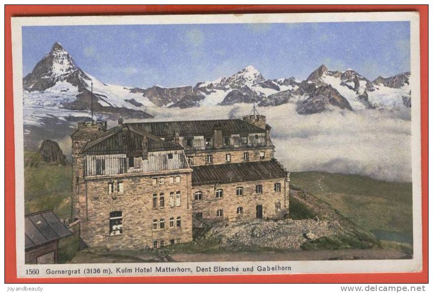 G570 , Gornergrat , Kulm Hotel , Matterhorn ,  Dent Blanche Und Gabelhon , 1560 , Non  Circulée - Autres & Non Classés