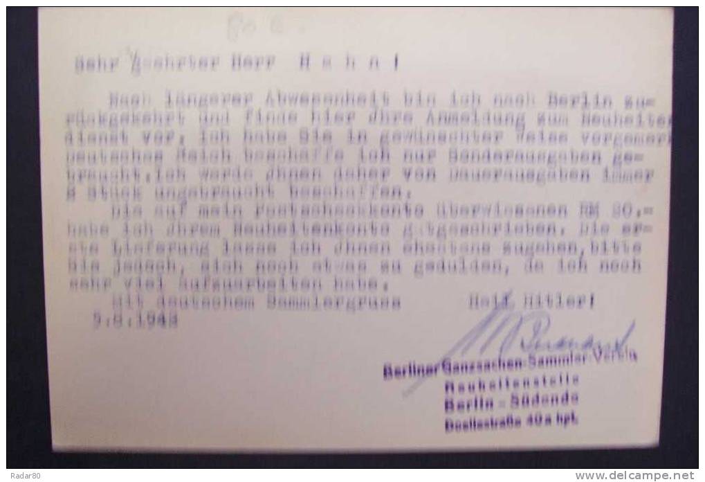 Entier Postal.postkarte.ERST SIEGEN DANN REISEN .6 DEUTSCHES REICH BRUN..cad BERLIN 7-8-42.pour BUNZLAU - Autres & Non Classés