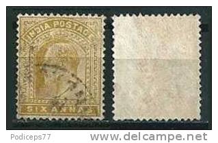 Indien  1902/03  Edward VII  6 A (thin)  Mi-Nr.62  Gestempelt / Used - 1902-11 Roi Edouard VII