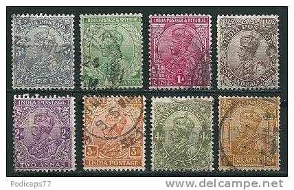 Indien  1911/22  George V - Part Set (Wmk Single Star)  Mi-Nr.ex 75 Ff  Gestempelt / Used - 1911-35 King George V