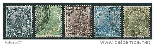 Indien  1926/28  George V  5 Werte (Wmk Multi Star)  Mi-Nr. Ex 100 Ff  Gestempelt / Used - 1911-35  George V