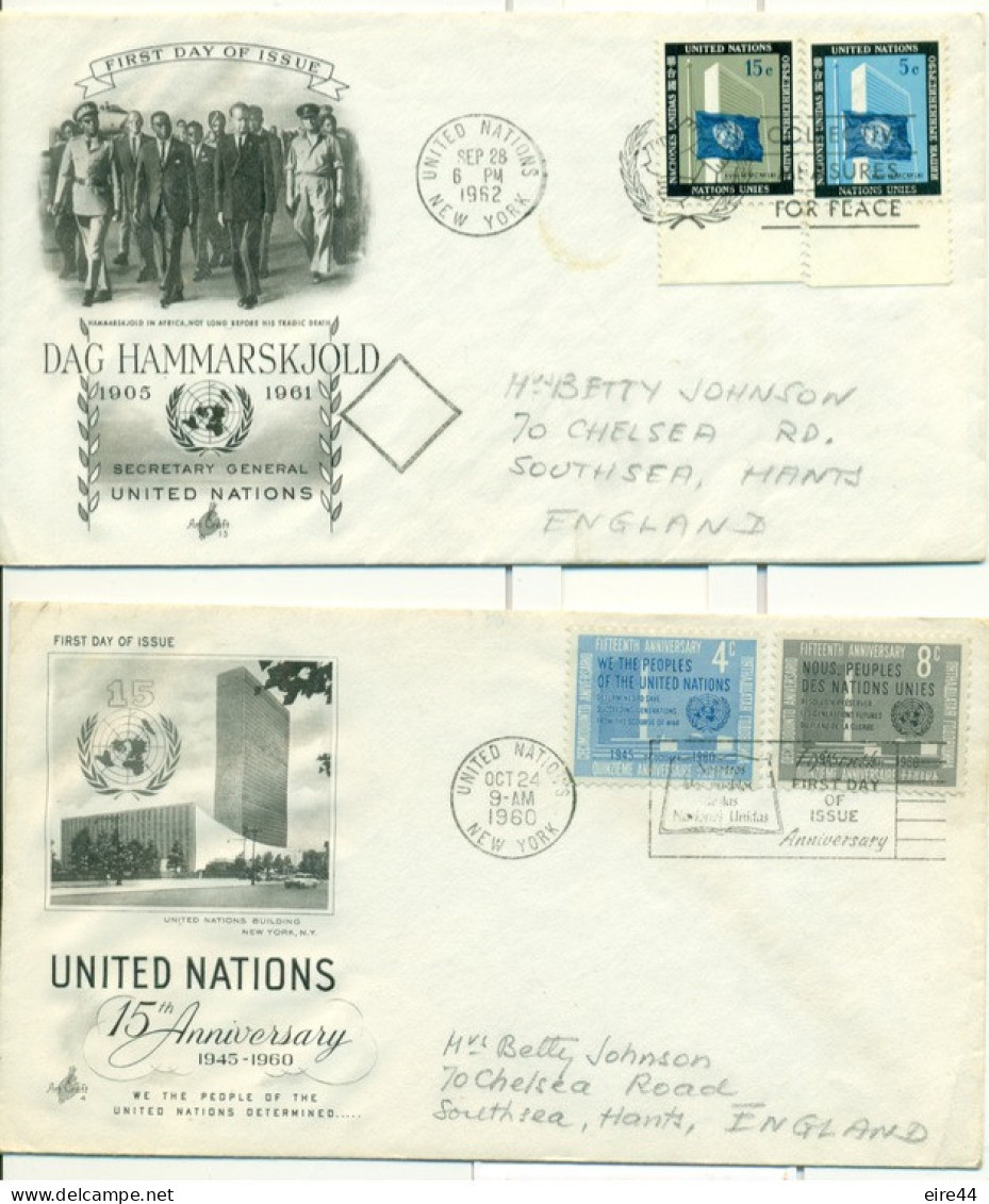 United Nations New York 1960 - 1962 9 FDC - FDC