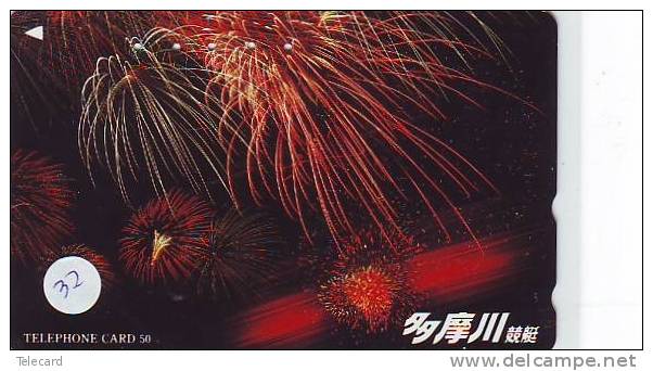 Télécarte  Japon * FEU D´ARTIFICE * 32 *  FIREWORK Fireworks Japan Prepaid Subway Card - FEUERWERK Karte * - Paesaggi