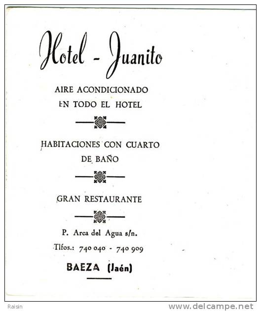 Espagne   Jaen  Baeza Hotel Restaurant Juanito Non Circulé BE - Jaén