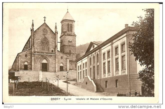 68 - HAUT-RHIN - ORBEY - Eglise Paroissiale Et Maison D'Oeuvres  -  Format  9,2  X 14,2 - Orbey