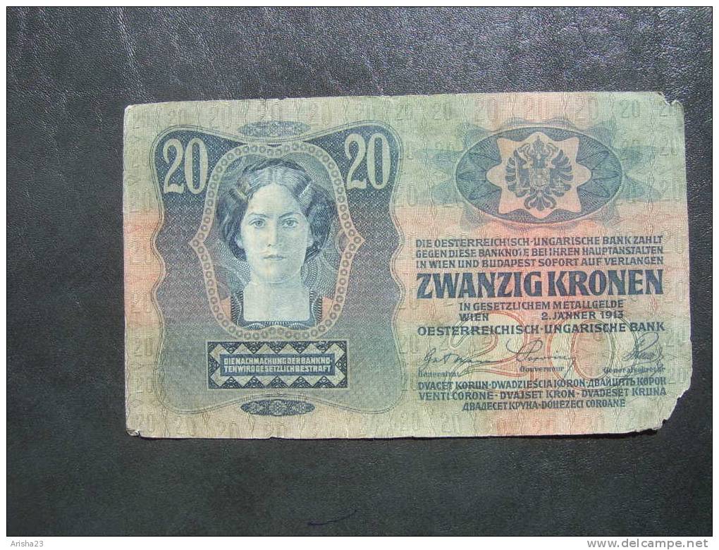 NoT.  Hungary, Osztrak - Magyar Bank, 20 Kronen Korona 1913 - Hongrie