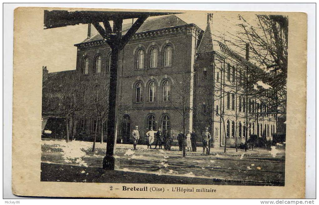 BRETEUIL. - L ´ Hôpital Militaire.(animée)  N°2  Imp Catala  Frères - Breteuil