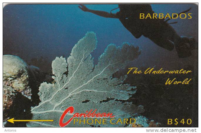 BARBADOS ISL.(GPT) - Underwater(no Logo), CN : 5CBDC, Tirage 16000, Used - Barbades