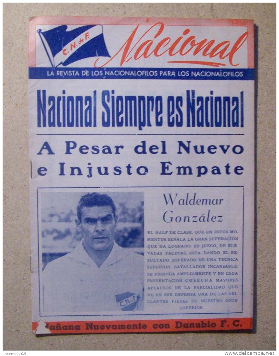 1953 REVISTA CLUB NACIONAL DE FOOTBALL, FUTBOL URUGUAY. MAGAZINE N° 120 - WALDEMAR GONZALEZ - [1] Fino Al 1980