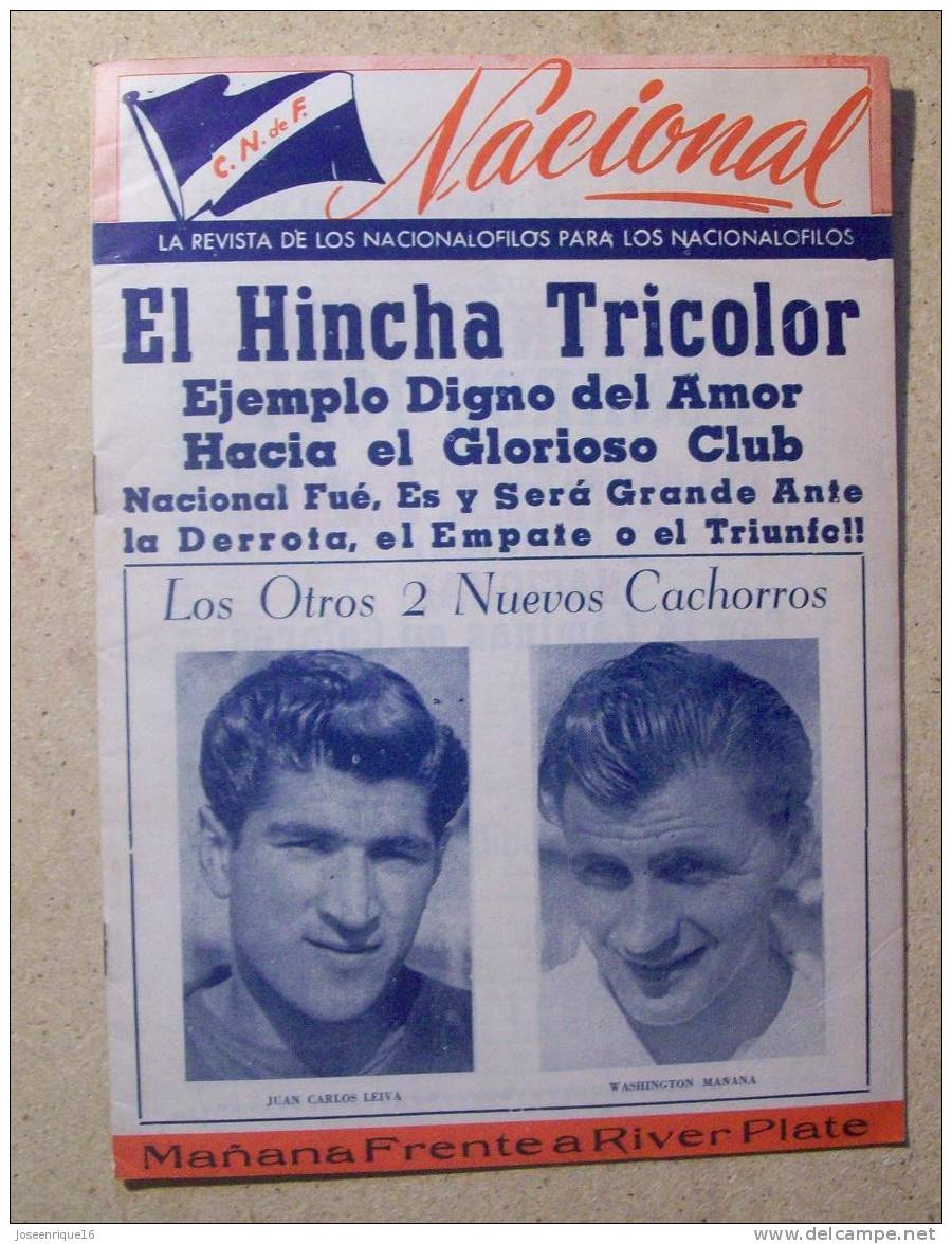 1953 REVISTA CLUB NACIONAL DE FOOTBALL, FUTBOL URUGUAY. MAGAZINE N° 126 LEIVA - WASHINGTON MAÑANA - [1] Tot 1980