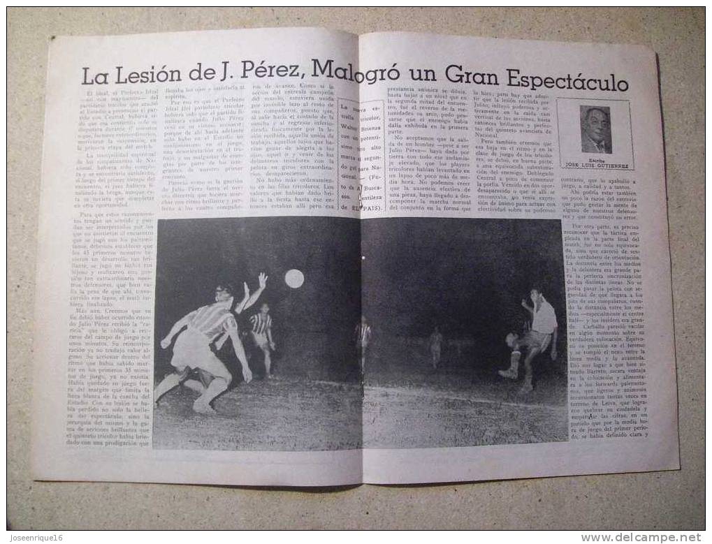 1953 REVISTA CLUB NACIONAL DE FOOTBALL, FUTBOL URUGUAY. MAGAZINE N° 126 LEIVA - WASHINGTON MAÑANA - [1] Fino Al 1980