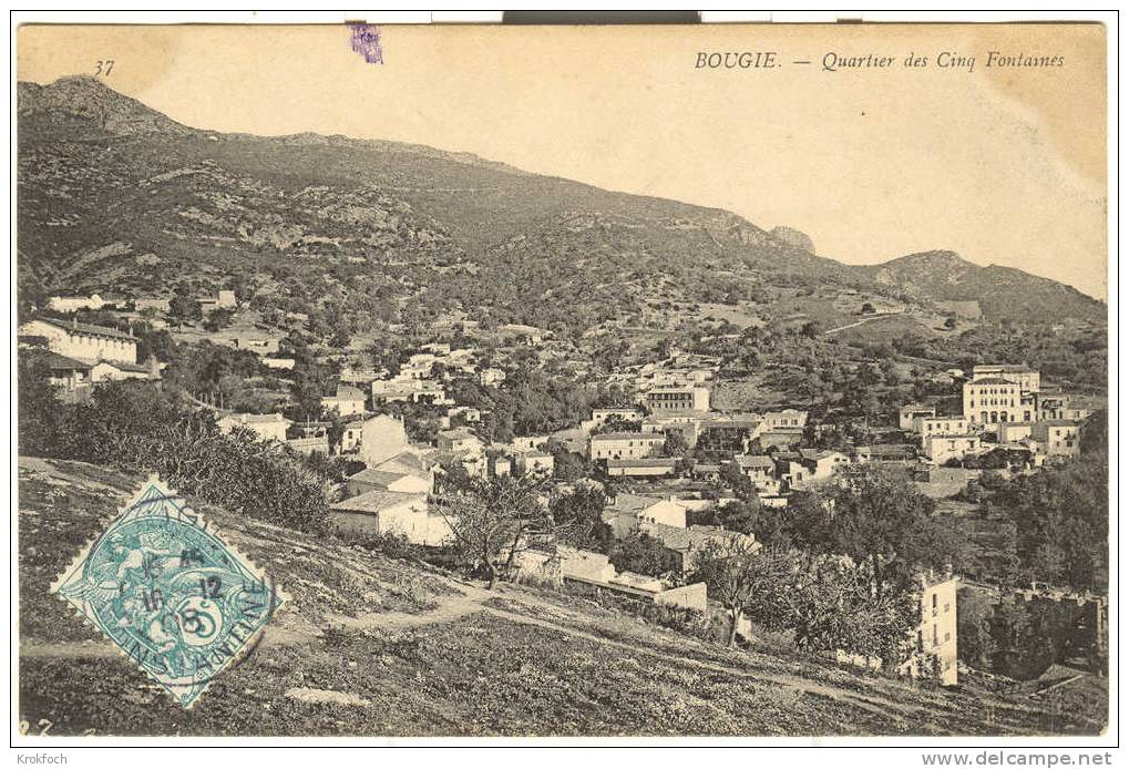 Bougie Algérie - Quartier Des Cinq Fontaines 1908 - Bejaia (Bougie)