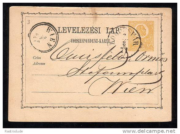 HUNGARY -UNGARN 1871 2 KR. GANZSACHE Mi. P3 - ERSTER DRUCK - SELTEN - Entiers Postaux