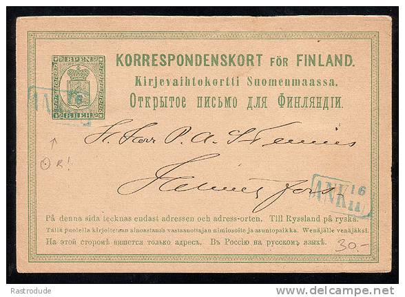 FINLAND 1874 8p STATIONERY CARD - USED - Mi. P5 - Ganzsachen