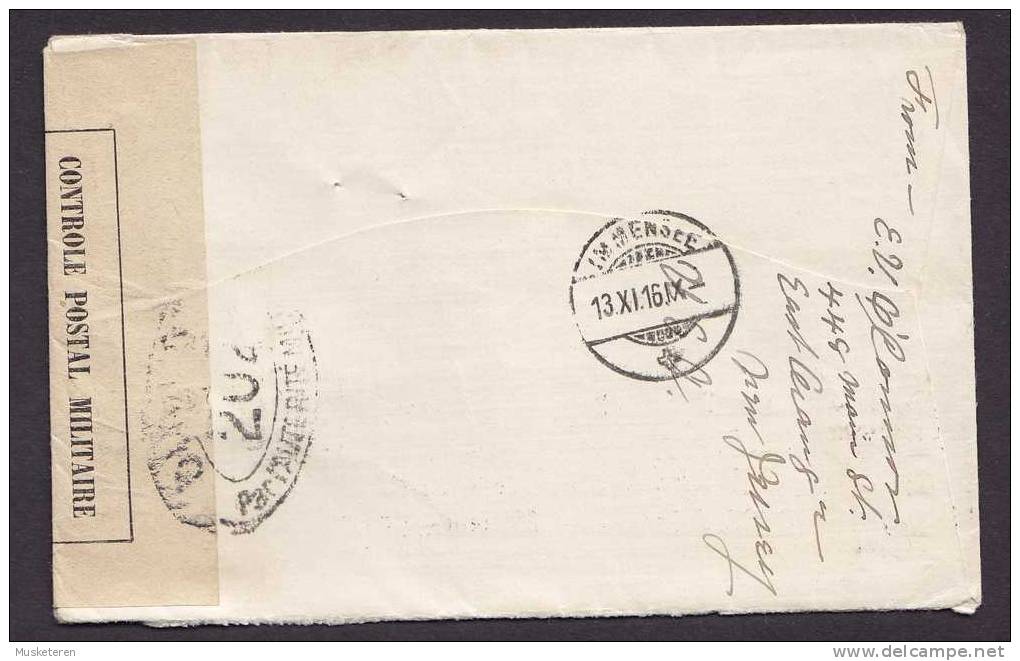 United States EAST ORANGE 1916 Cover Bethlehem Institution Lucerne Switzerland French Censor Zensur (See Note) SCARCE !! - 1851-1940