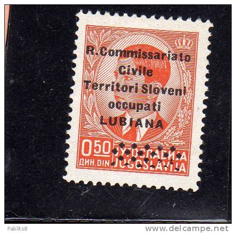 LUBIANA 1941 R. COMMISSARIATO 50 P MNH - Lubiana