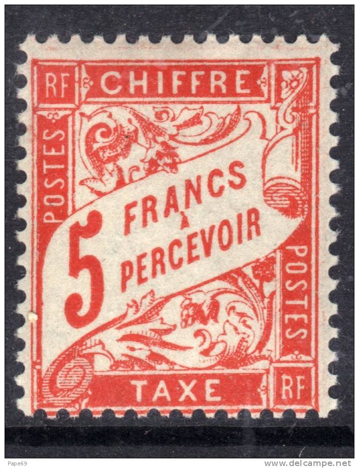 France Taxe N° 66  XX  Type Duval :  5 F. Rouge- Orange   Sans Charnière TB - 1859-1959 Neufs