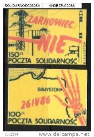 POLAND SOLIDARNOSC SOLIDARITY (SOLID0306A/0208) SAY NO TO ZARNOWIEC POWER STATION ON CARD NUCLEAR FUEL SAVE ENVIRONMENT - Vignettes De Fantaisie