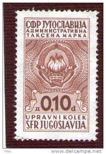 Yugoslavia,1980,0,10 Din. Revenue Stamps,RRR,MNH * *,as Scan - Service