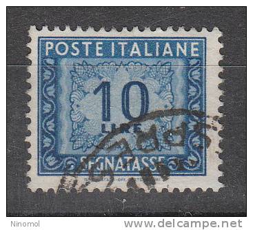 Italia   -  1947.   Segnatasse  10 £.  Azzurro.  Buona Centratura - Impuestos