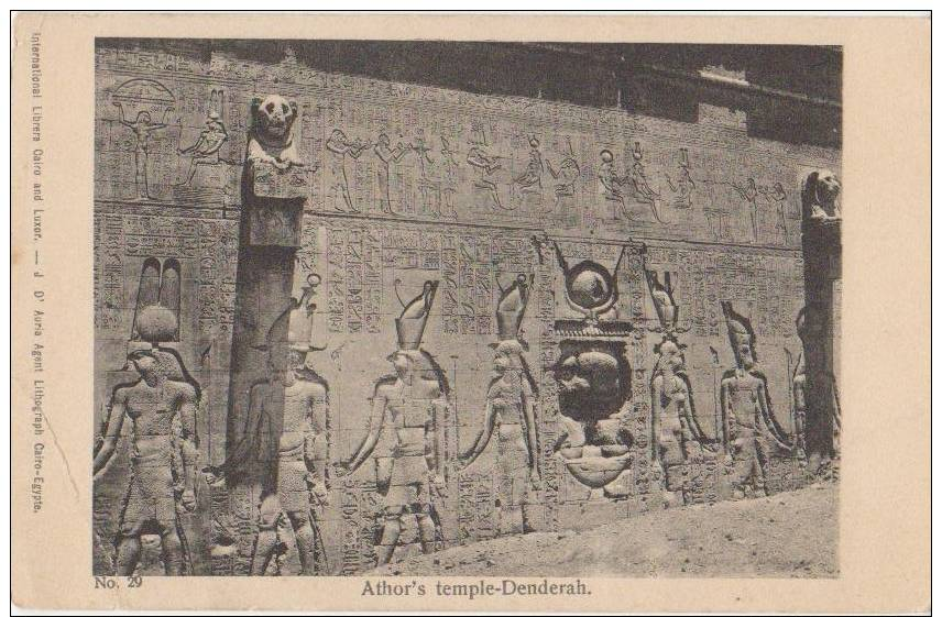 CPA EGYPTE EGYPT DENDERAH Temple Egyptologie Archéologie Les Dieux Hiéroglyphes 1903 - Other & Unclassified