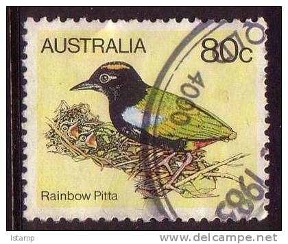 1980 - Australian Birds Definitive Issues 80c RAINBOW PITTA Stamp FU - Oblitérés