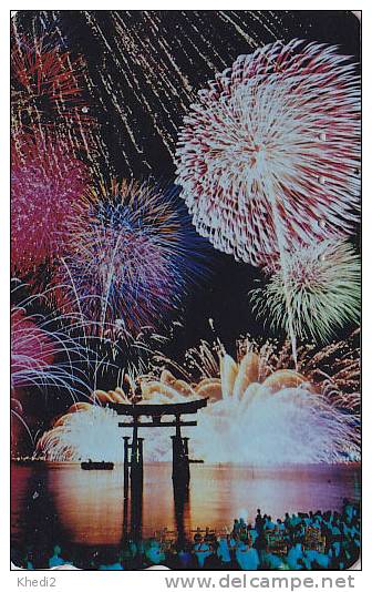 Télécarte Japon - FEU D´ARTIFICE - FIREWORK Fireworks Japan Phonecard - FEUERWERK Telefonkarte - 128 - Jeux