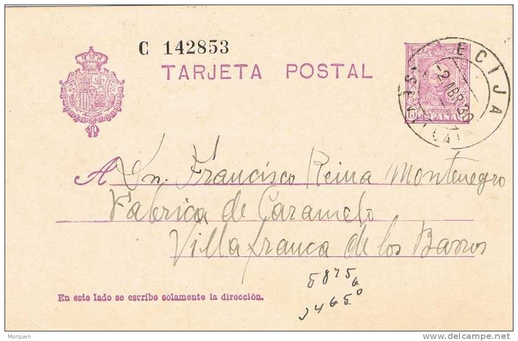 Entero Postal ECIJA (Sevilla) 1930. Alfonso XIII - 1850-1931