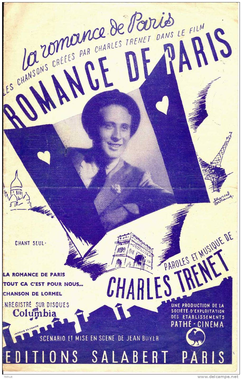 1946 - Charles TRENET - Romance De Paris - Paroles & Musique ; Trenet - Chant Soliste