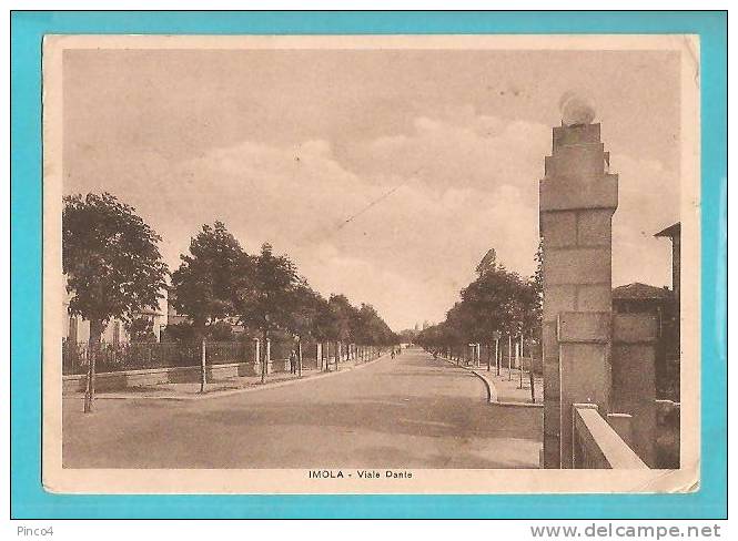 IMOLA VIALE DANTE CARTOLINA FORMATO GRANDE VIAGGIATA NEL 1942 - Imola