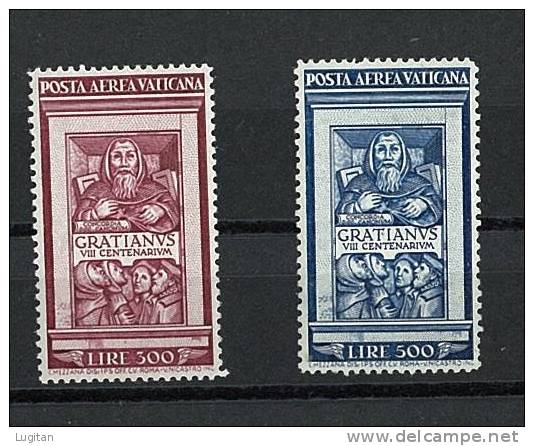 Città Del Vaticano - Anno 1951 - Posta Aerea Serie "Graziano" Due Valori Nuovi Gomma Integra ** MNH - Neufs