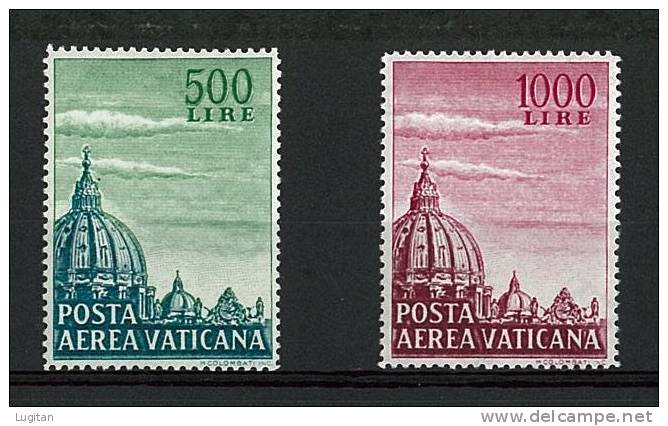 Città Del Vaticano - Anno 1958 - Posta Aerea Serie Cupola Basilica Di San Pietro -  Due Valori Nuovi Gomma Integra ** - Nuevos