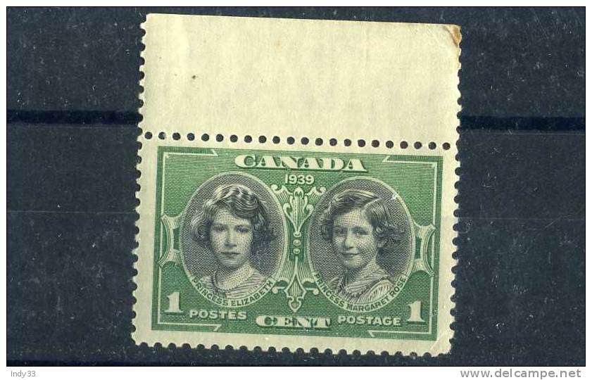 - CANADA . 1939 NEUF AVEC COLLAGE AU DOS . BORD DE FEUILLE - Unused Stamps