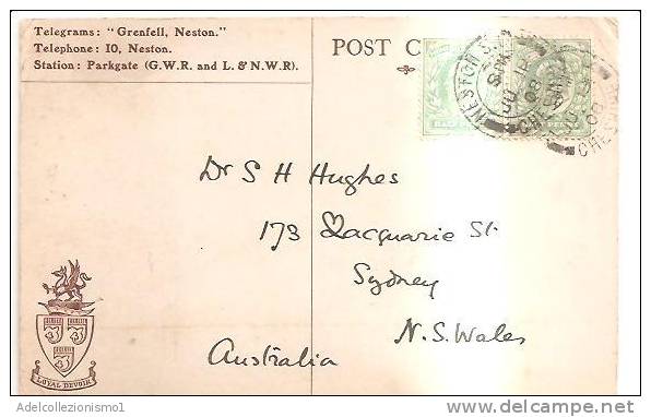 56029)cartolina Post Card Inglese Con 2 Valori Da 1/2p + Annullo Del 19-1-1906 - Briefe U. Dokumente