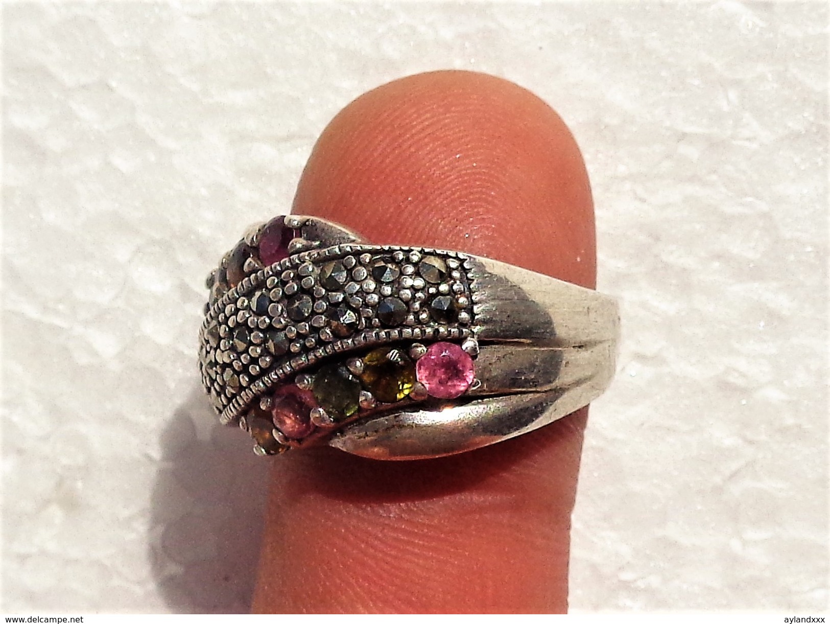 Fine And Vintage Tourmaline Silver 925 Ring - Anelli