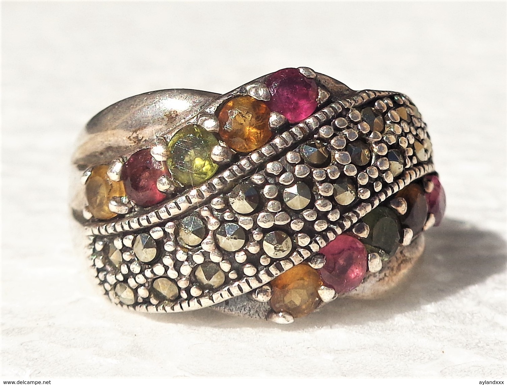 Fine And Vintage Tourmaline Silver 925 Ring - Anelli