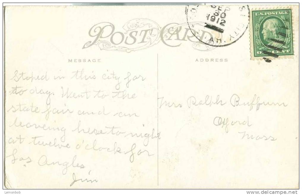 USA – United States –Main Street, Looking South, Salt Lake City, Utah 1912 Used Postcard [P3123] - Salt Lake City